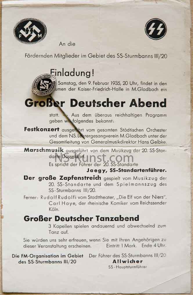 The Förderndes Mitglied der SS (SS-FM) Program of Military Marching and Concert